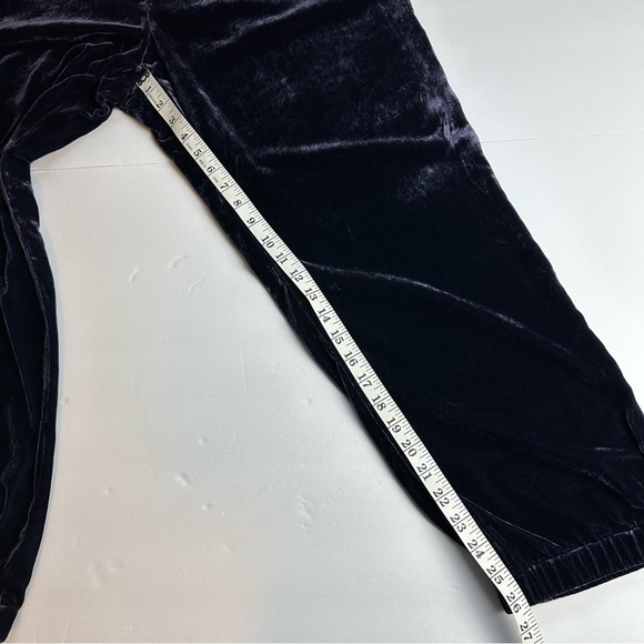 J Crew Velvet Pull On Pants Women’s size 14 Joggers Tapered Dark Blue - Picture 6 of 8